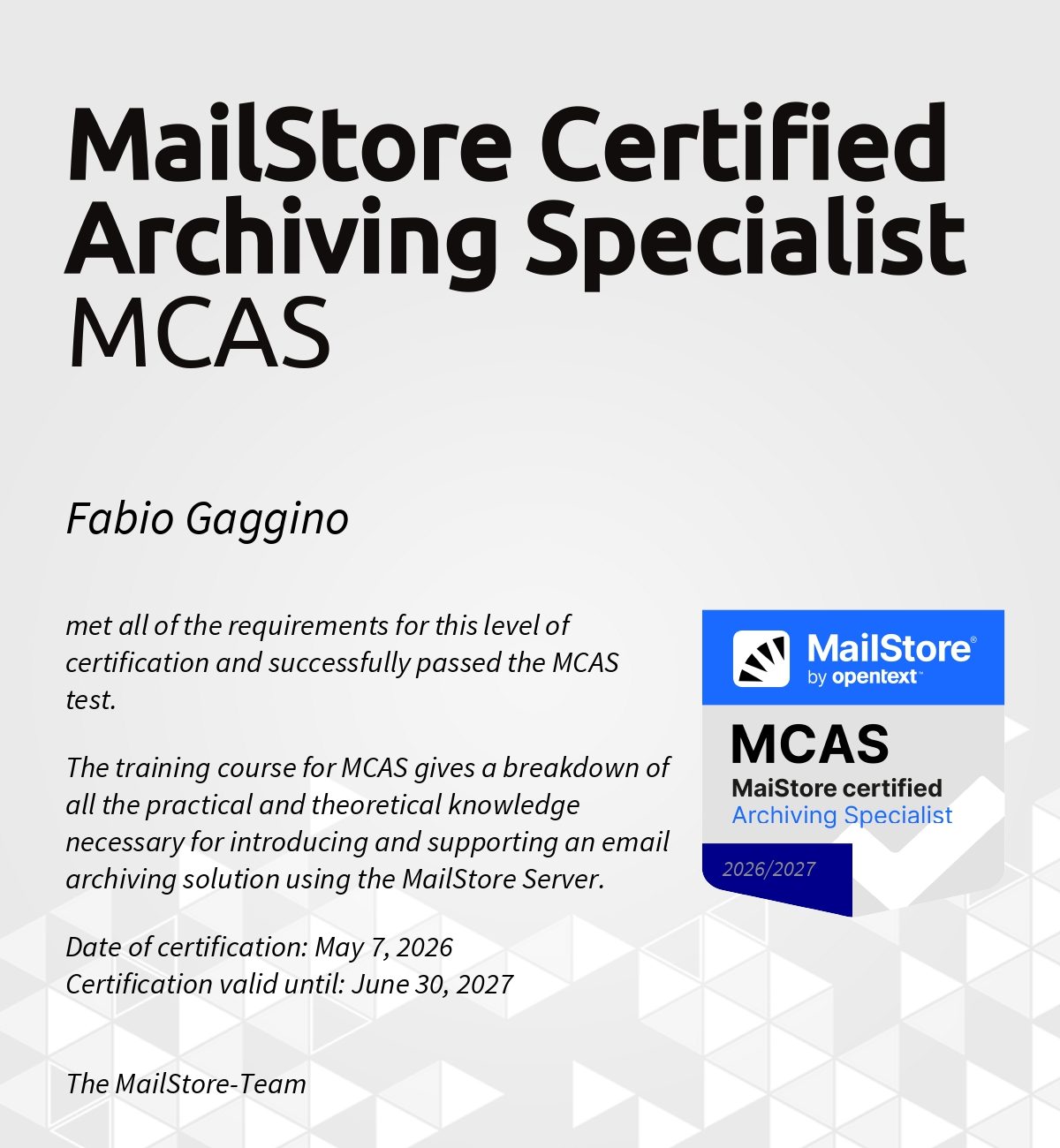 MCAS Fabio