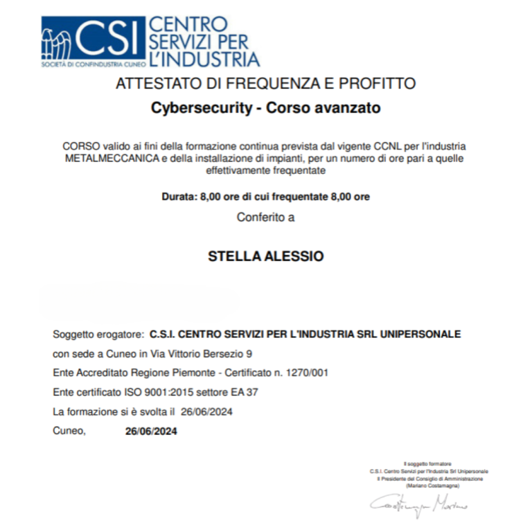 Cybersecurity cert 1